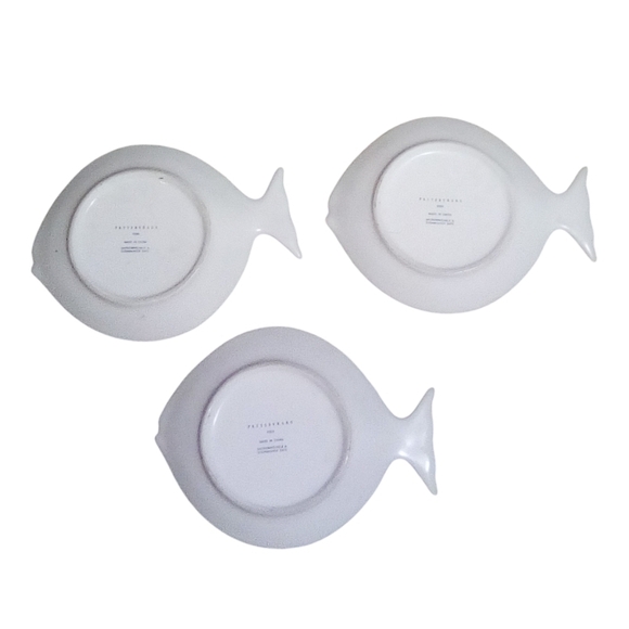 Pottery Barn Ceramic Cream Fish Appetizer Plate - Picture 2 of 5